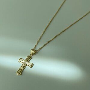 NWT Natalia Cross Necklace // 14k Gold Vermeil